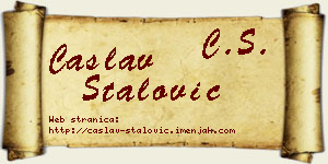 Časlav Stalović vizit kartica